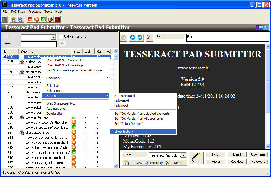 Click to view Tesseract PAD Submitter 5.1 screenshot